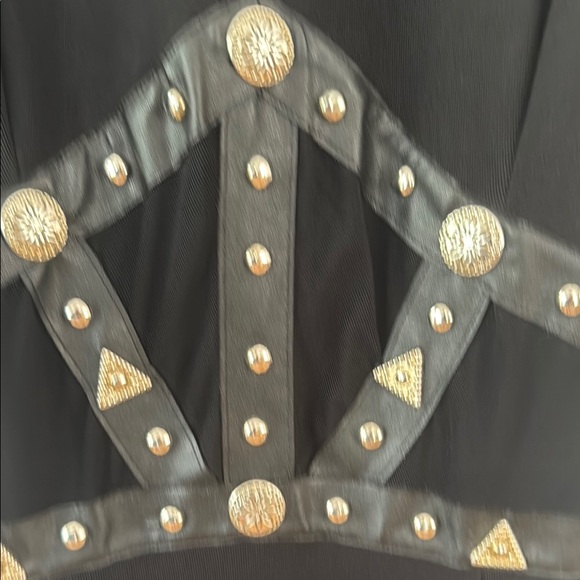 Vintage Black Studded Maxi Dress - Picture 3 of 9